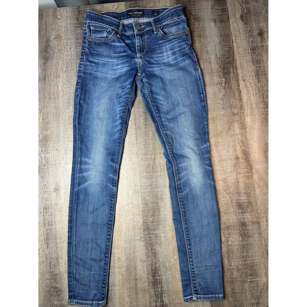 Lucky Brand Stella Skinny Ankle Jeans Medium Wash Denim Low Rise Size 0 25